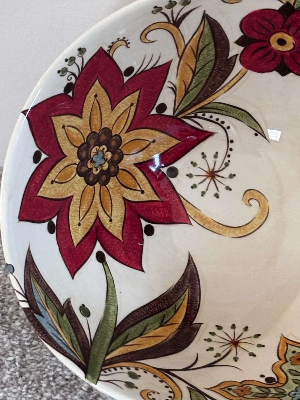 Pier 1 Imports Earthenware Carynthum Chip/Dip/ Serving Dish Bowl Beautiful